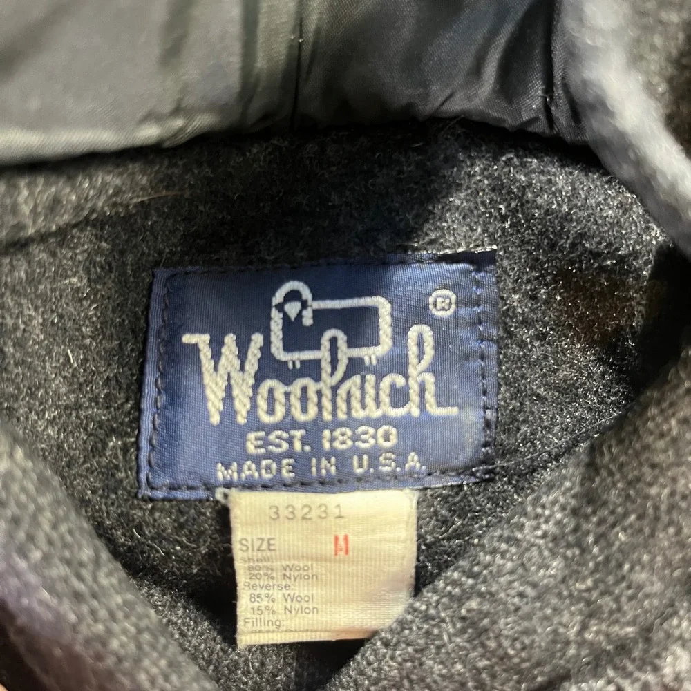 Woolrich Mens Reversible Wool Blend Vest Charcoal Grey Red Plaid Made in‎ USA M
